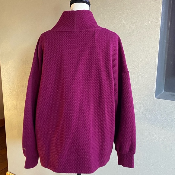 CALIA Raspberry Textured Pullover 1X - Picture 4 of 8